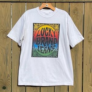 Lucky Brand Jeans 2000’s Box Logo Oversized Tee Men’s Small